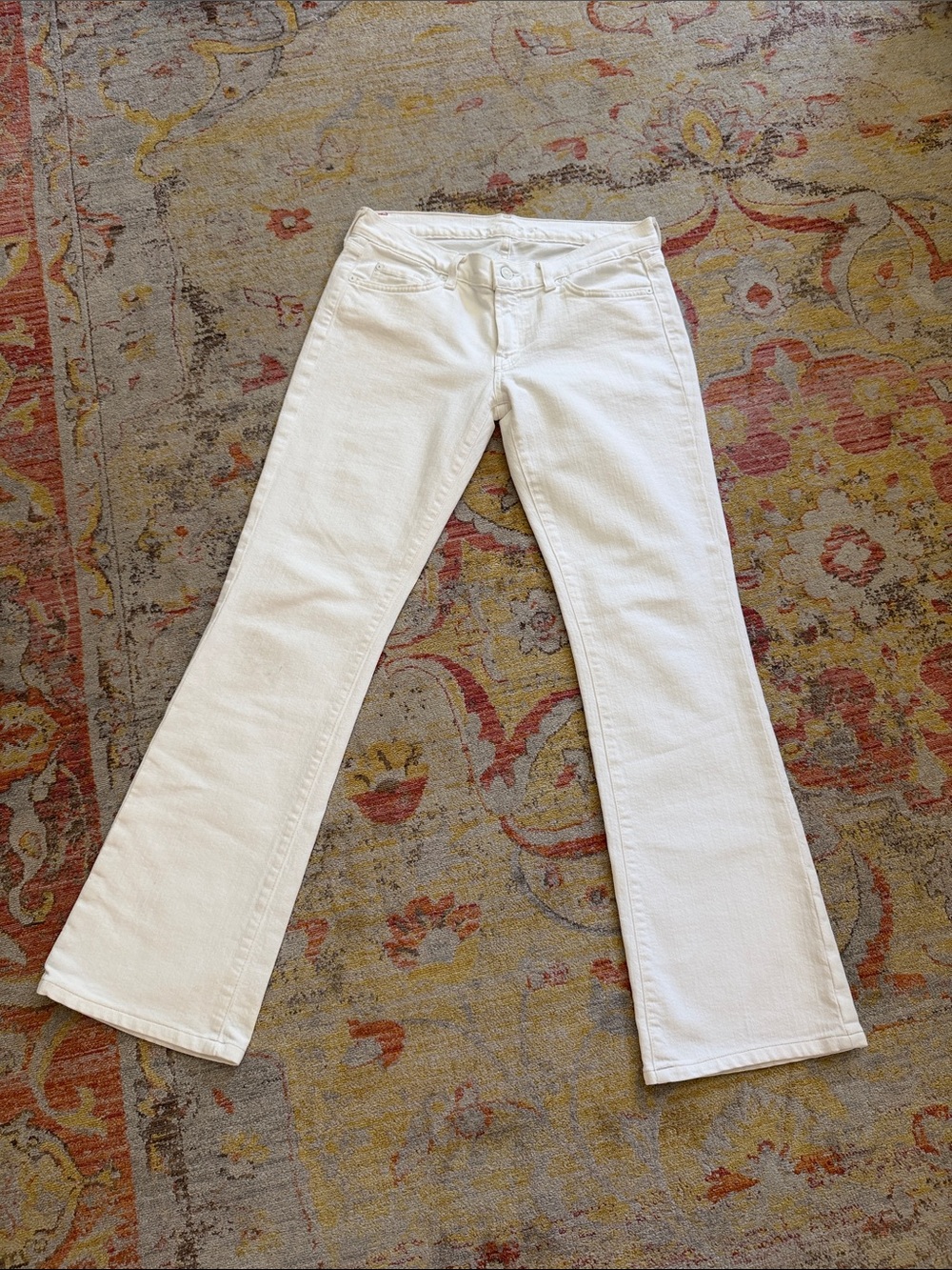 7 For All Mankind White Flare Jeans